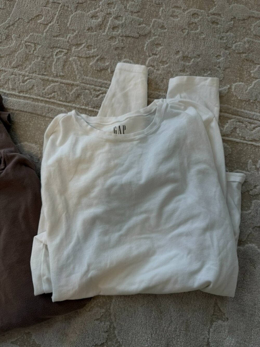 Gap Cotton Long Sleeve Top White